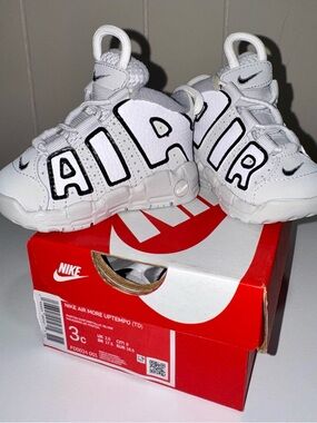 Nike Kids White and Black 'AIR' Sneakers